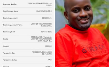 PHILANTHROPY: Comrade Prince Miaphen Donates N1 Million to Cancer Patient in Abuja