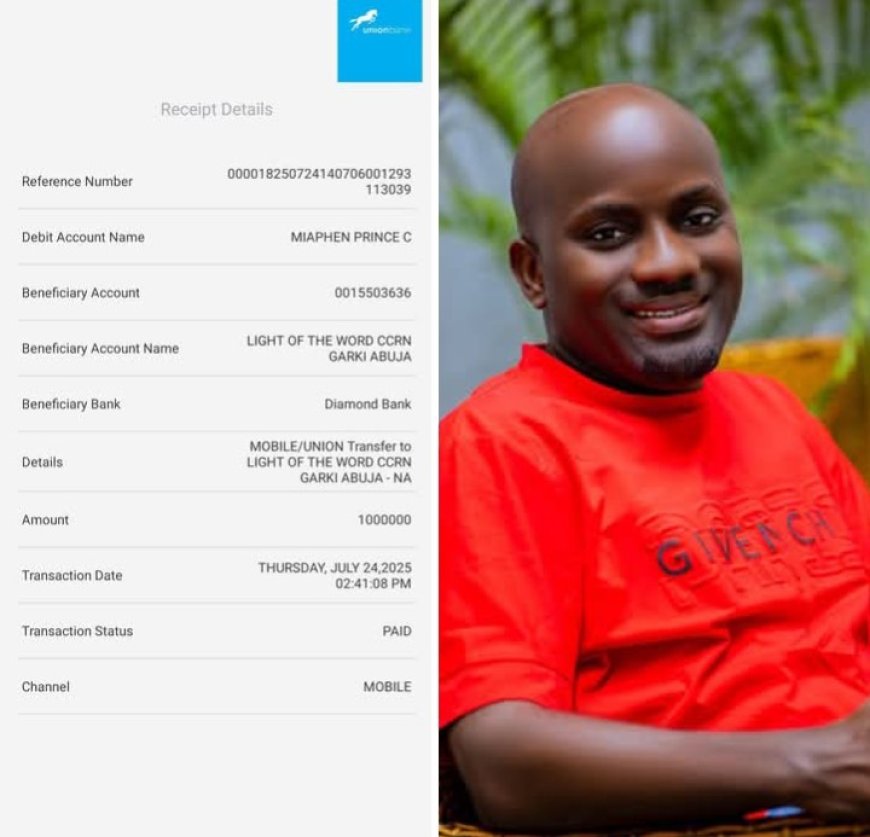 PHILANTHROPY: Comrade Prince Miaphen Donates N1 Million to Cancer Patient in Abuja